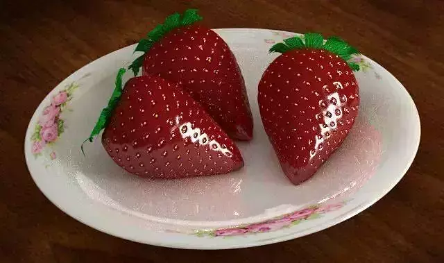 high detail strawberry 3D model