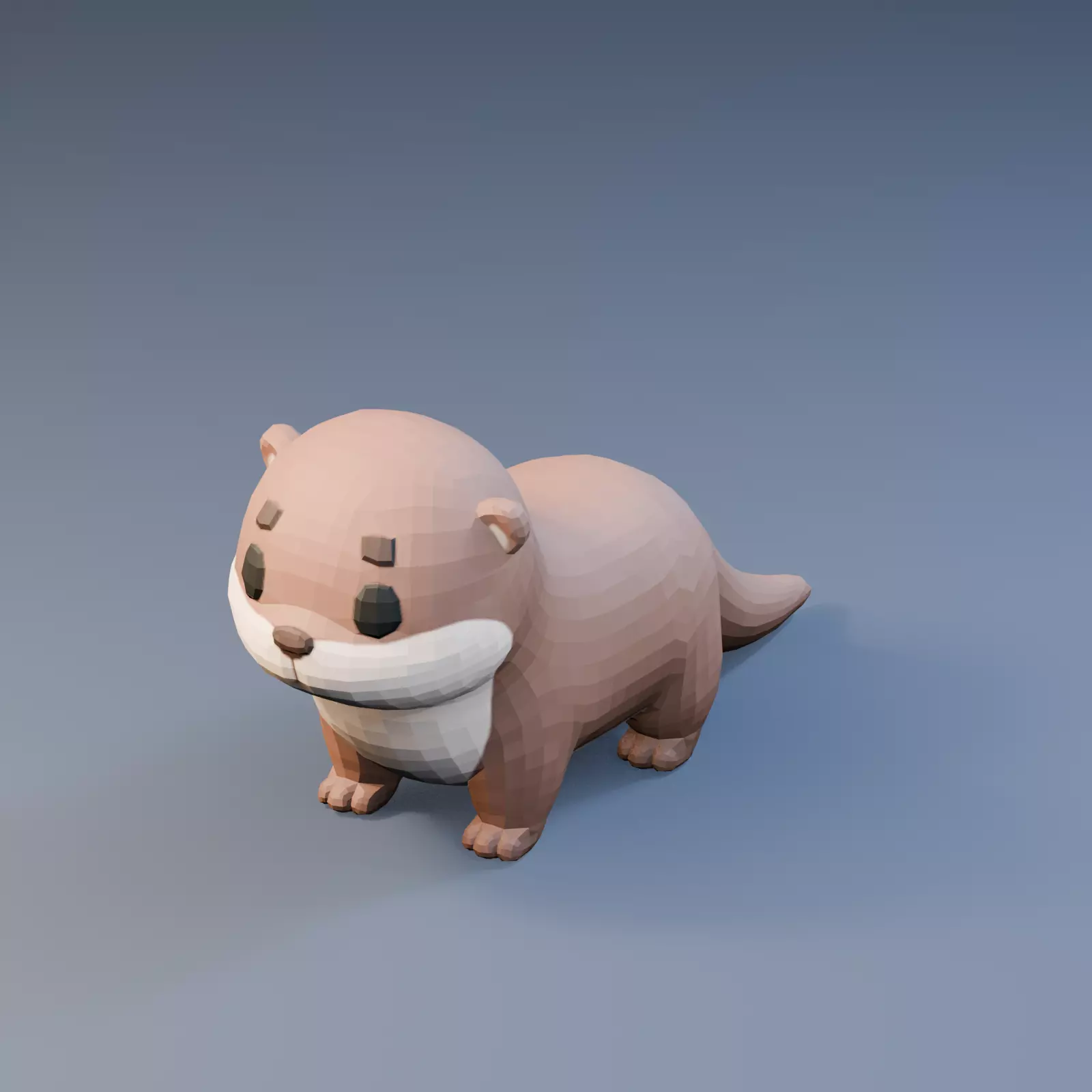 Cute Stylized Low Poly Otter Low-poly 3D model