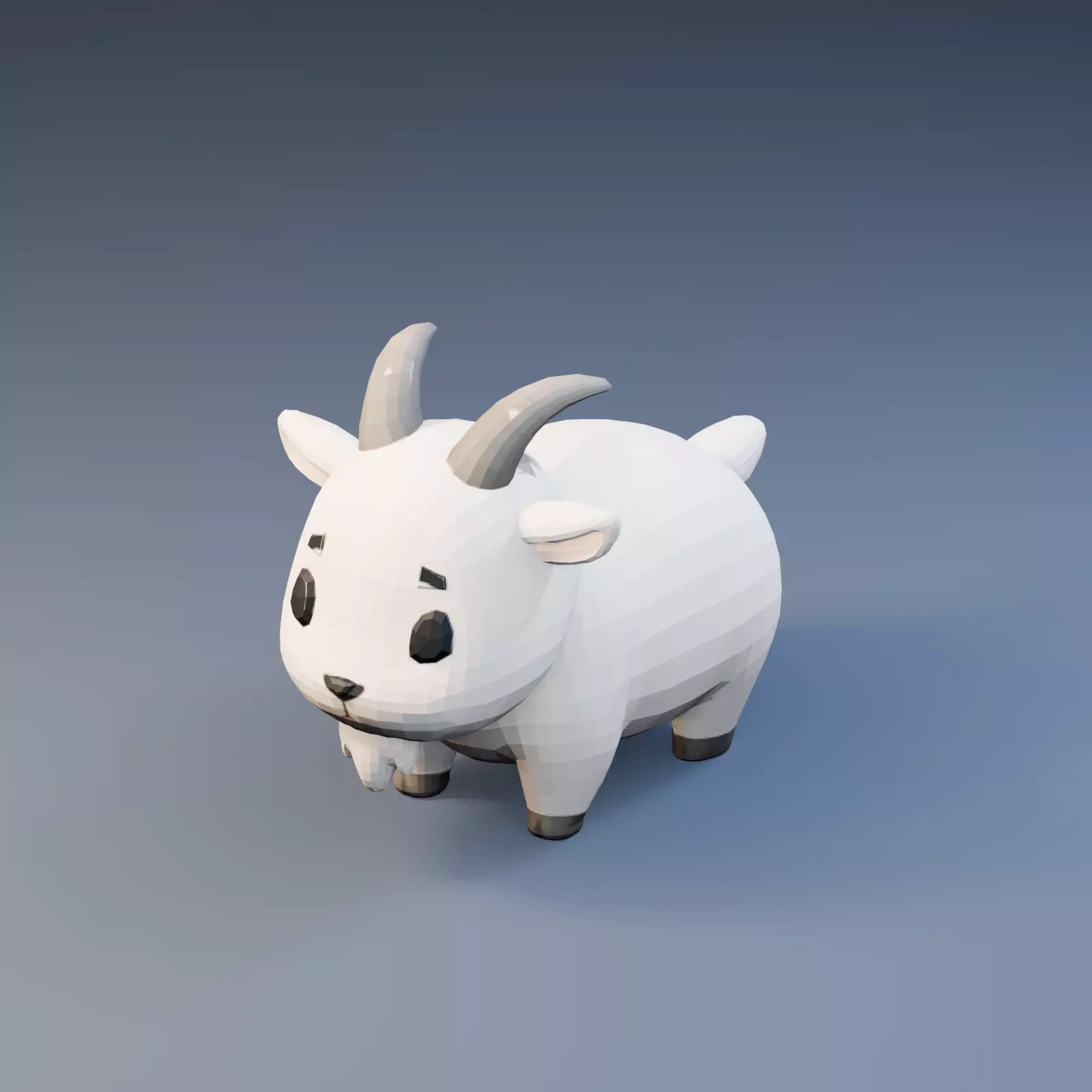 Cute Stylized Low Poly Mountain Goat Low-poly 3D model