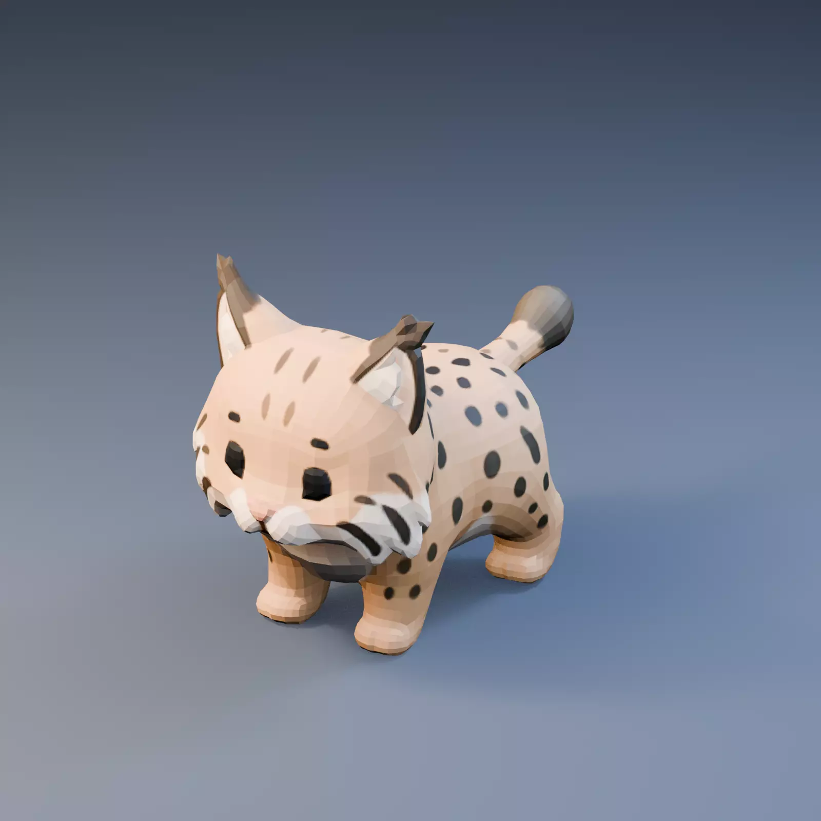 Cute Stylized Low Poly Lynx Low-poly 3D model