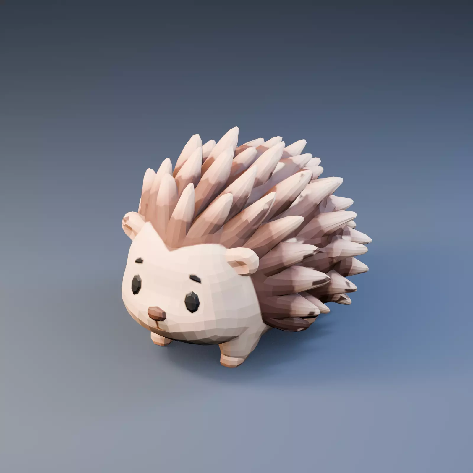 Cute Stylized Low Poly Hedgehog Low-poly 3D model