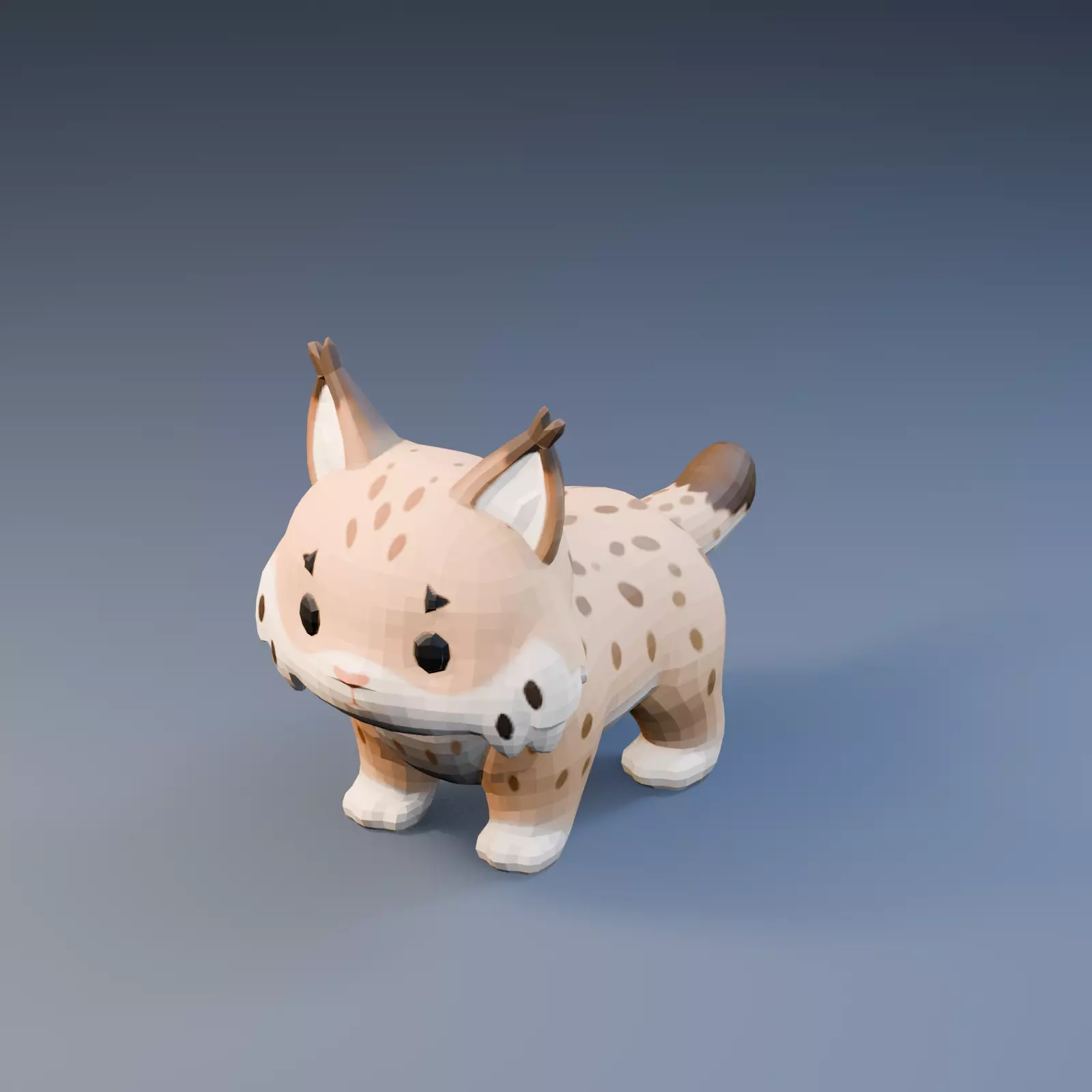 Cute Stylized Low Poly Bobcat Low-poly 3D model