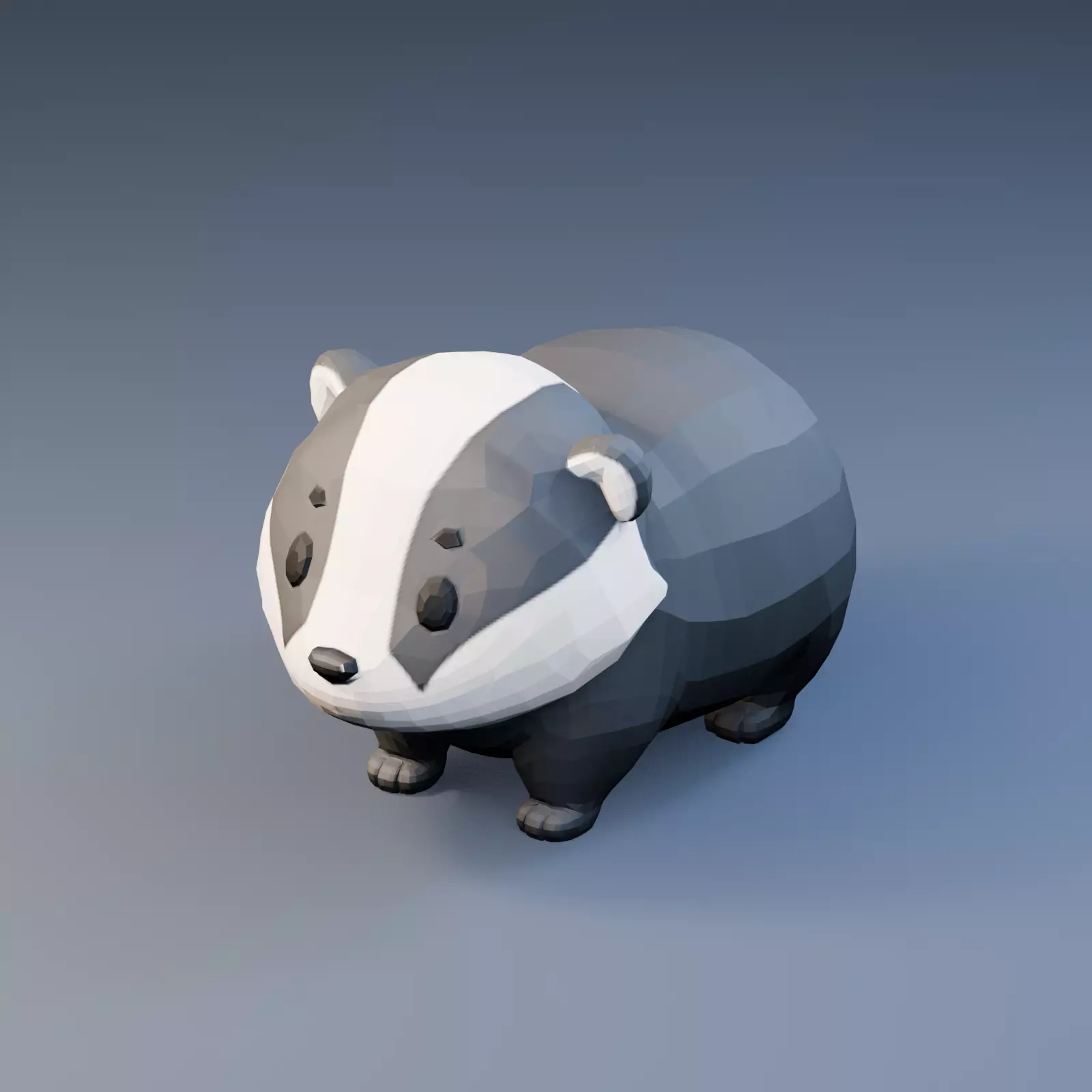 Cute Stylized Low Poly Badger Low-poly 3D model