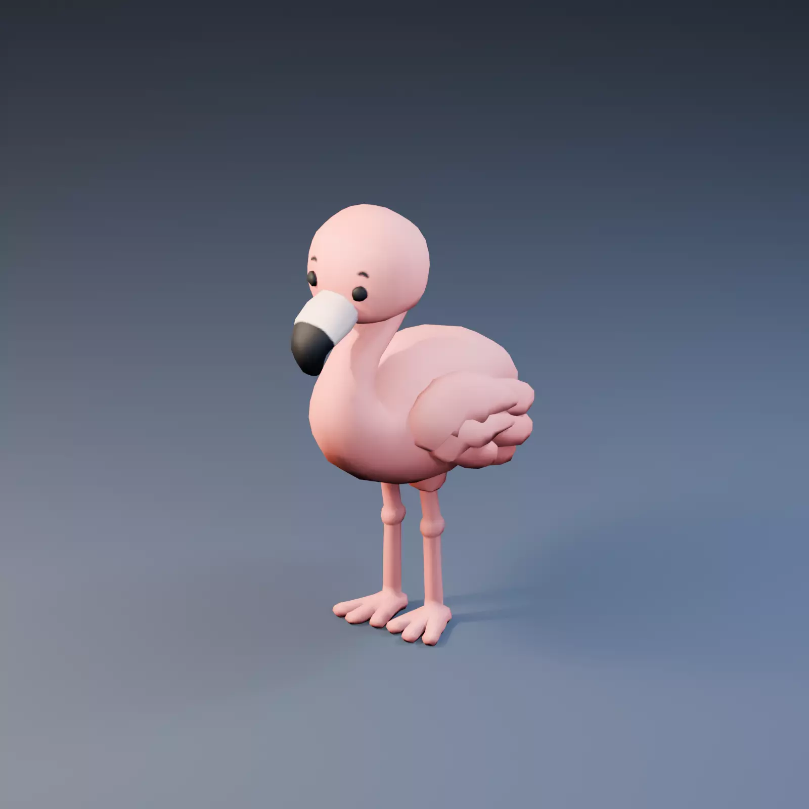 Cute Stylized Low Poly Flamingo Low-poly 3D model