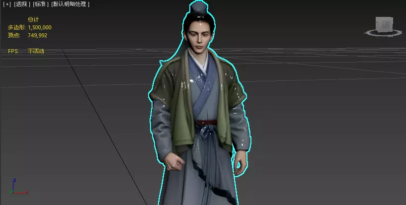 No 9 Youth in Ancient style Clothing 3D model