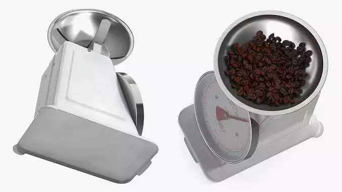 Marliz Kitchen Scale with Coffee Beans White 3D model 4