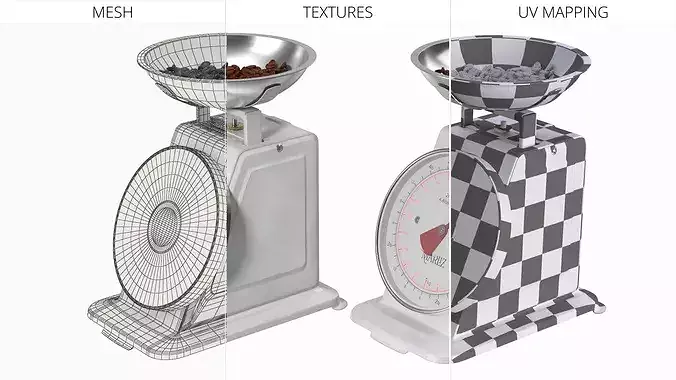 Marliz Kitchen Scale with Coffee Beans White 3D model 7