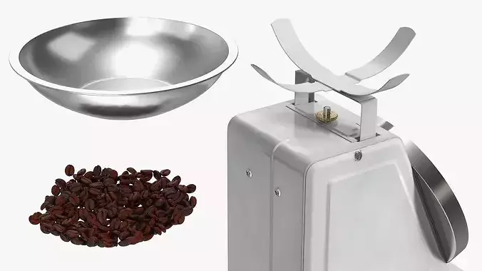 Marliz Kitchen Scale with Coffee Beans White 3D model 5