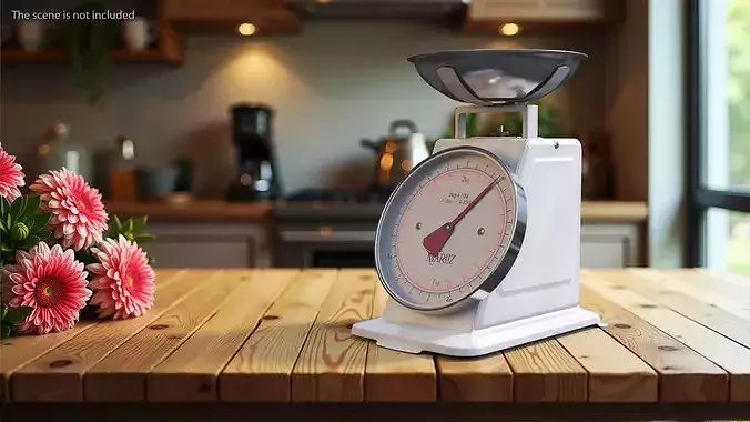 Marliz Kitchen Scale with Coffee Beans White 3D model