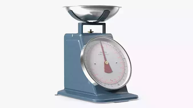 Retro Kitchen Scale Analog Dark Blue 3D model