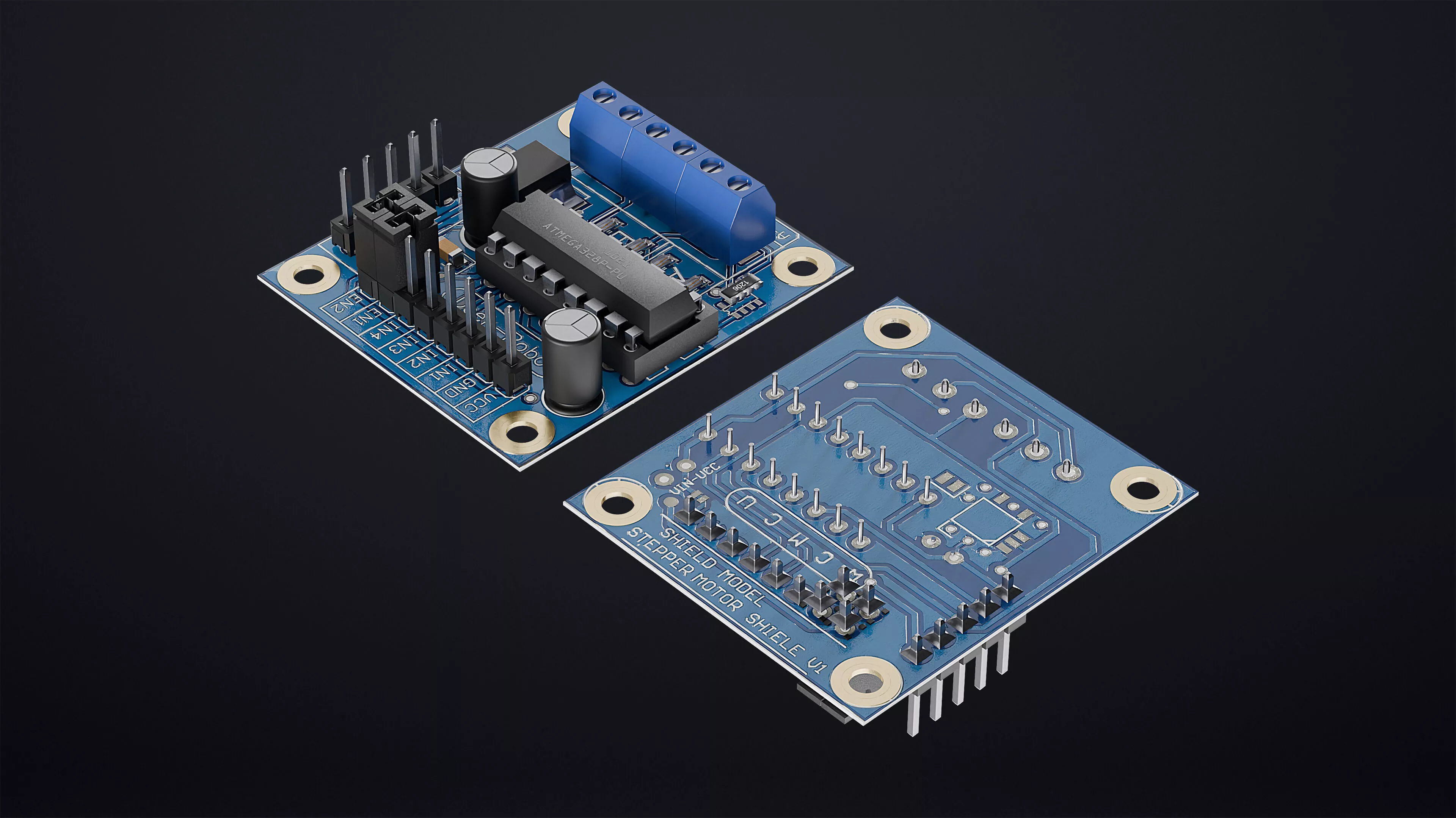 Mini L293D Motor Driver Shield Expansion Board 3D model