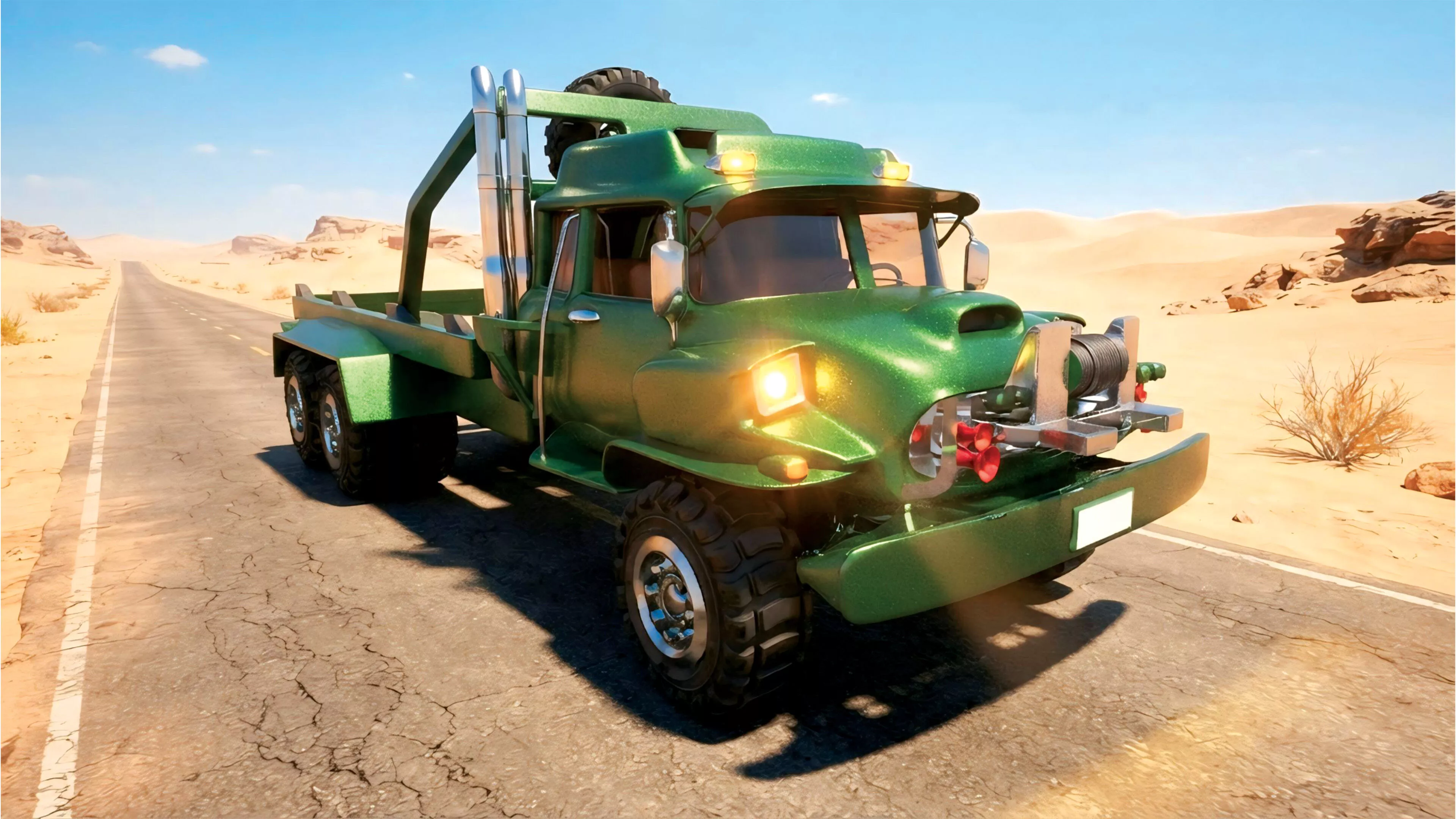 Heavy Duty Off-Road Flatbed Truck 3D Model 4K 3D model