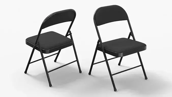 Compact Foldingniture Chair Black 3D model