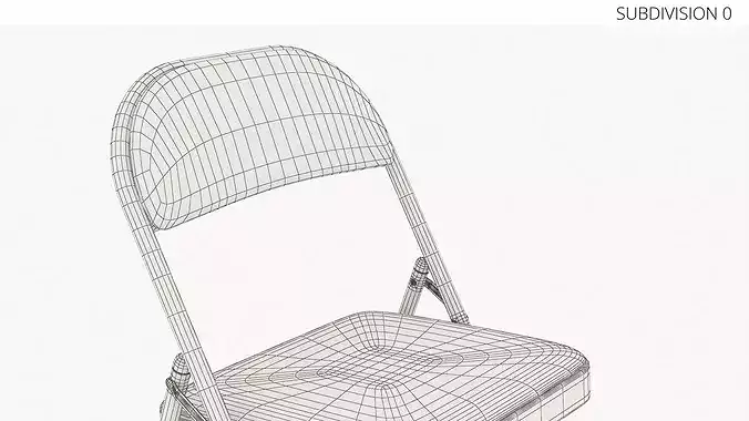 Compact Foldingniture Chair Black 3D model 7