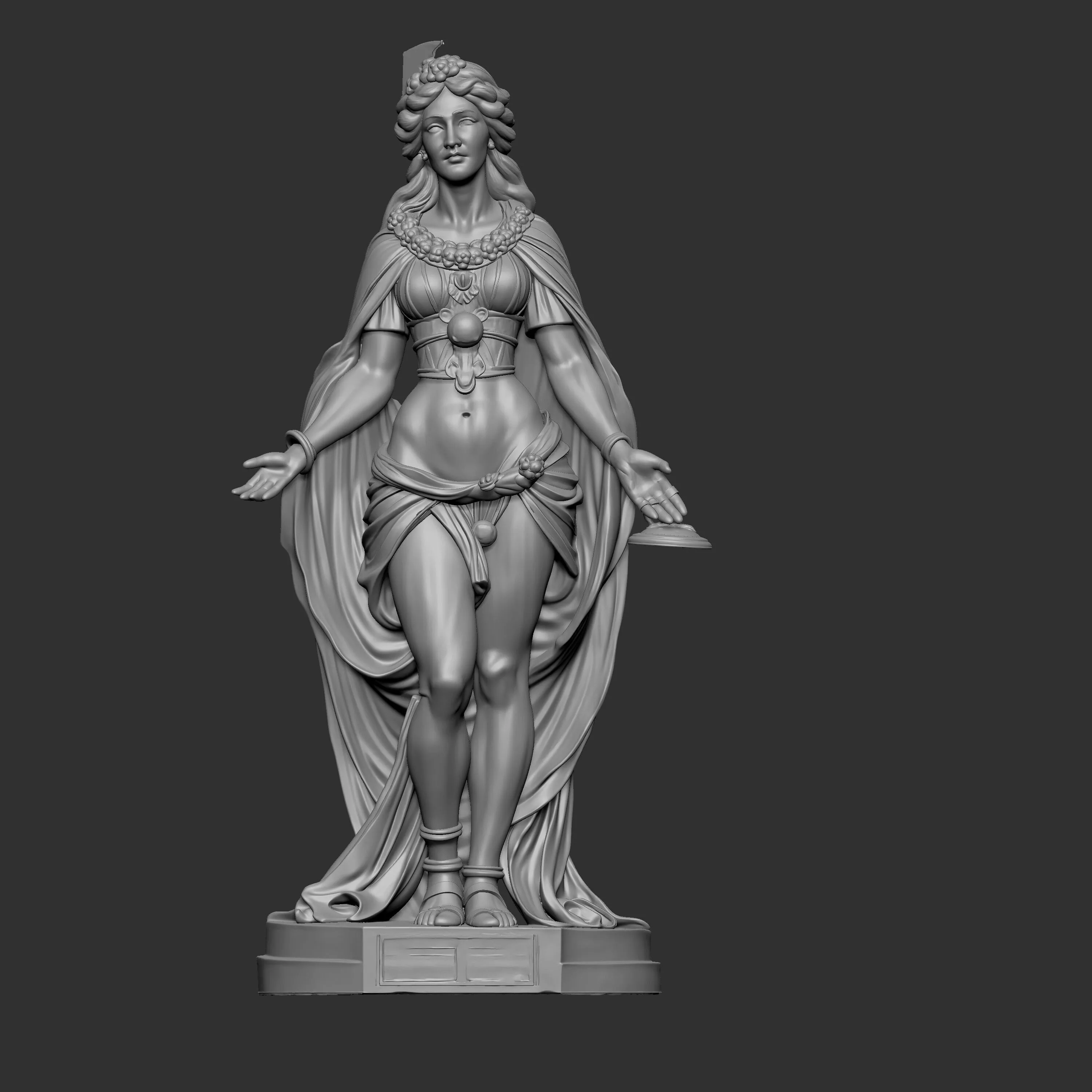 sculpture of a classical Greek Goddess 3D print model