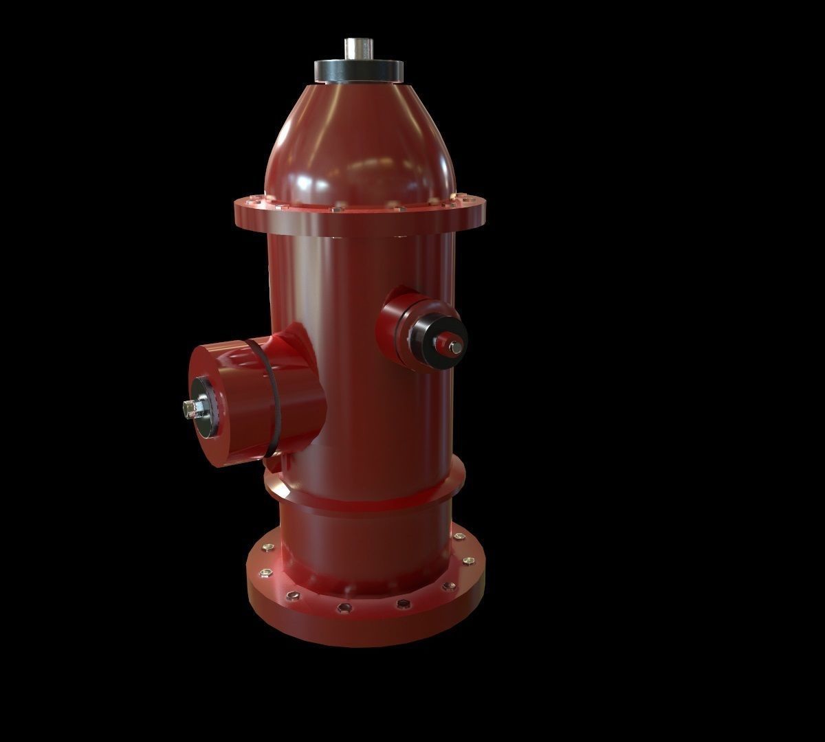Hydrant model fire Low-poly 3D model_6