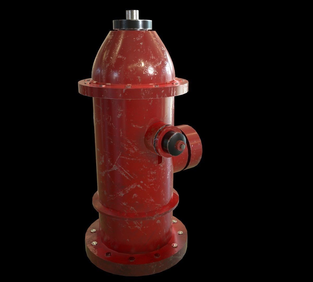 Hydrant model fire Low-poly 3D model_1