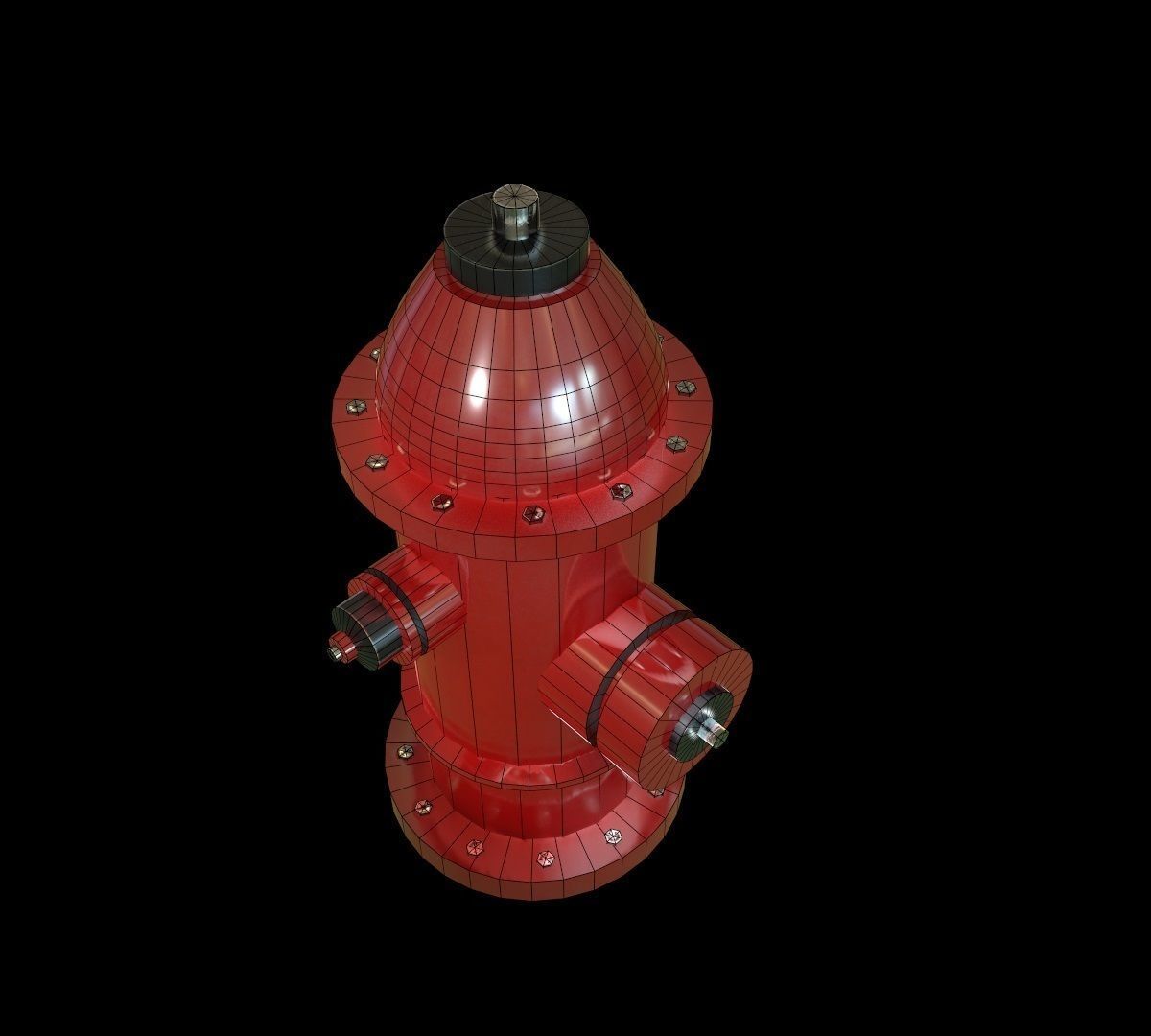 Hydrant model fire Low-poly 3D model_13
