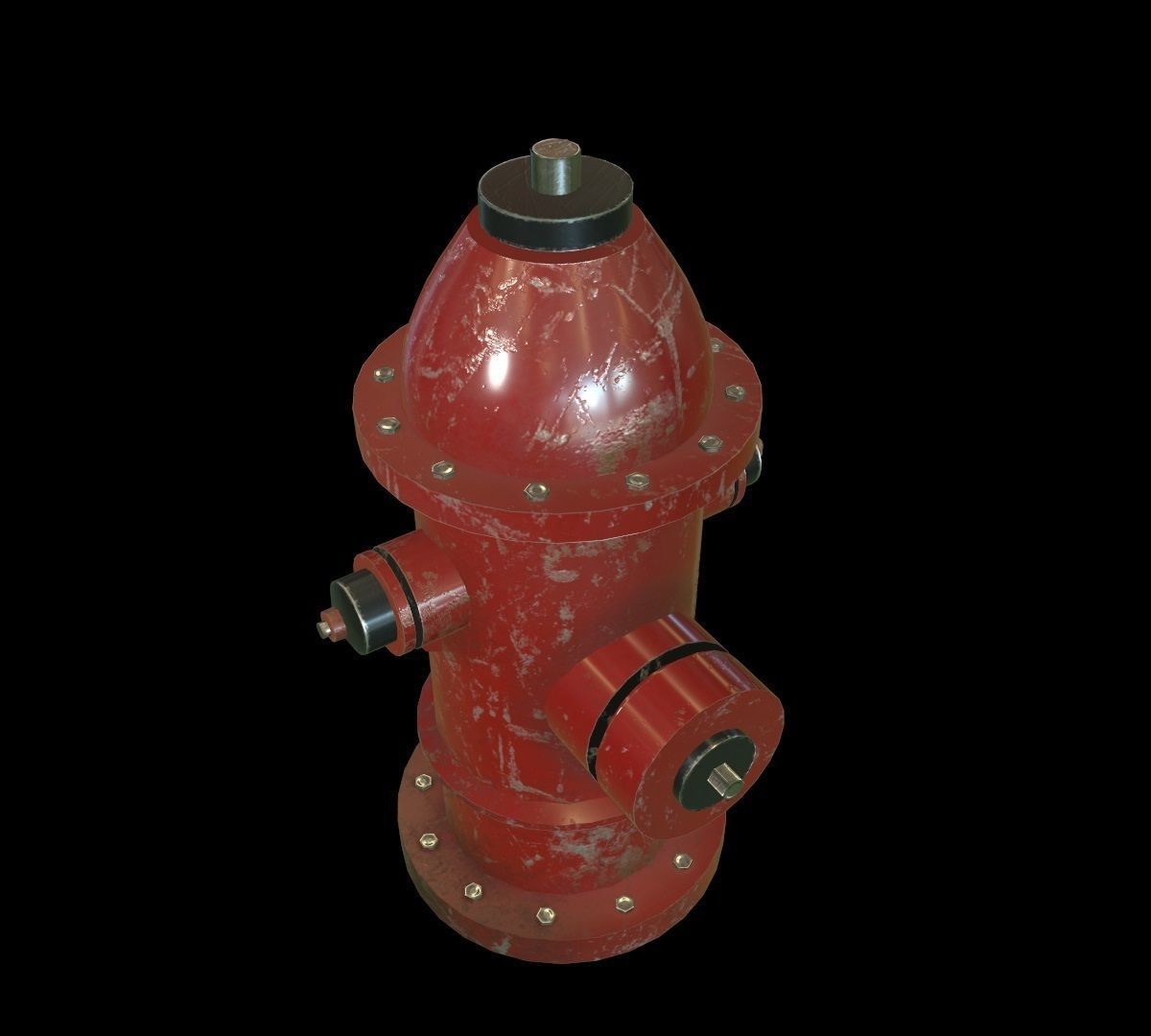 Hydrant model fire Low-poly 3D model_16