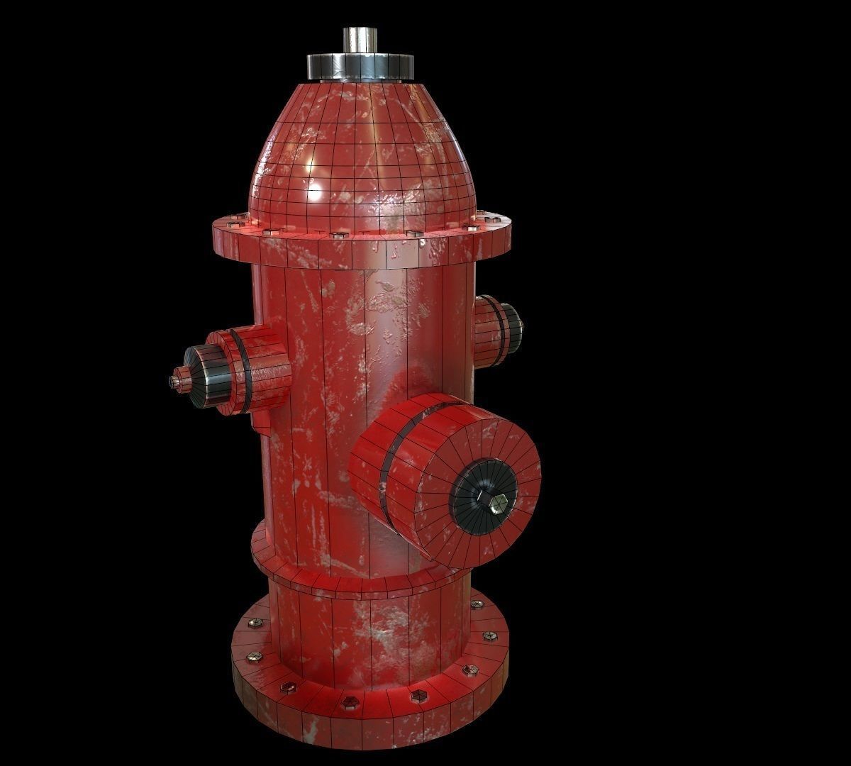 Hydrant model fire Low-poly 3D model_10