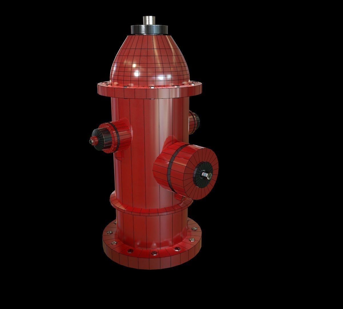 Hydrant model fire Low-poly 3D model_12