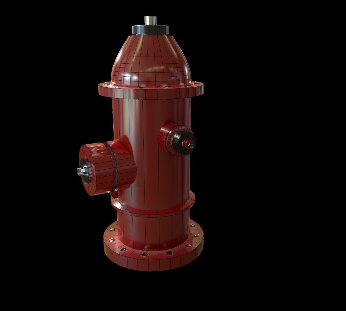Hydrant model fire Low-poly 3D model_4