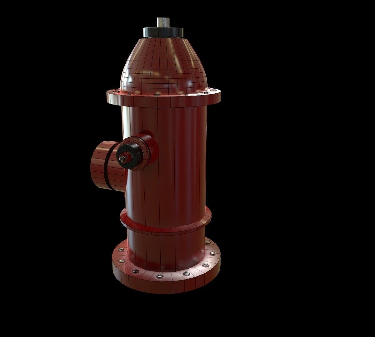Hydrant model fire Low-poly 3D model_2