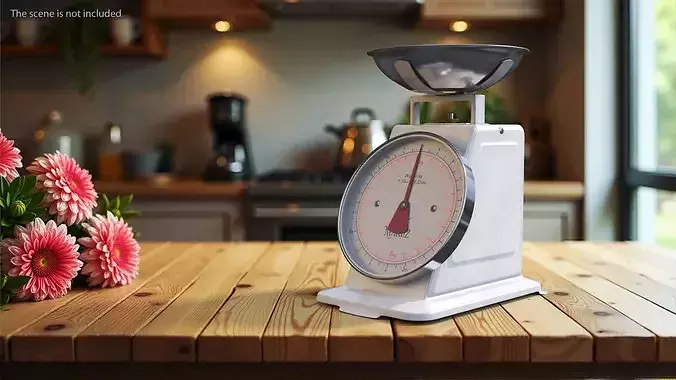 Marliz Retro Kitchen Scale Small White 3D model 2