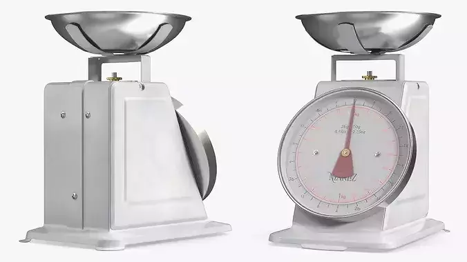 Marliz Retro Kitchen Scale Small White 3D model 4