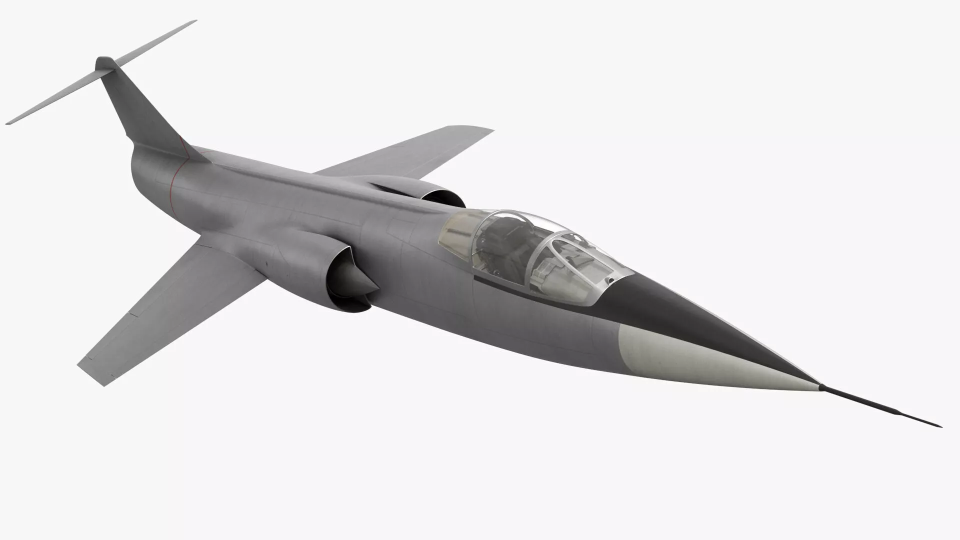 Vintage Supersonic Fighter Jet Rigged 3D model