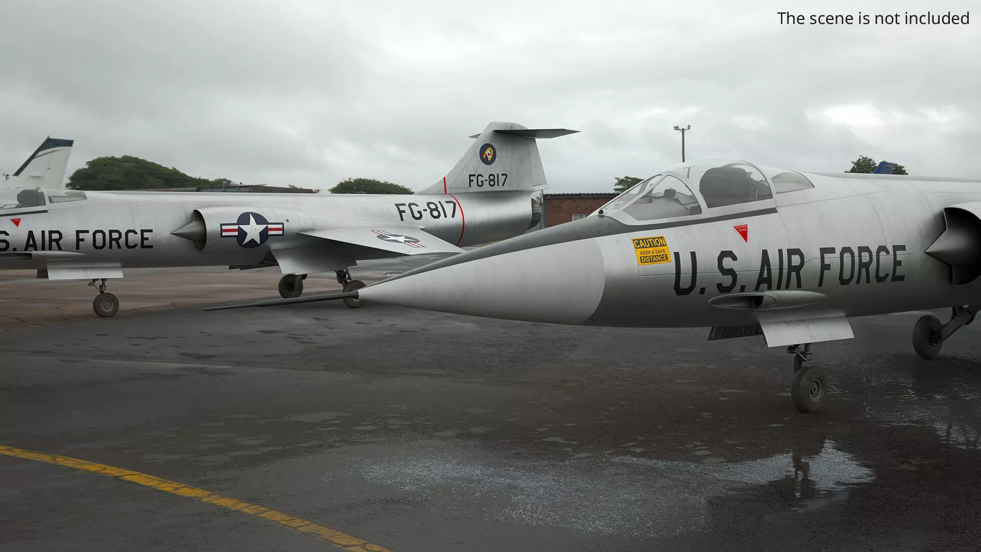 Lockheed F-104 Starfighter Aircraft Jet Rigged 3D model