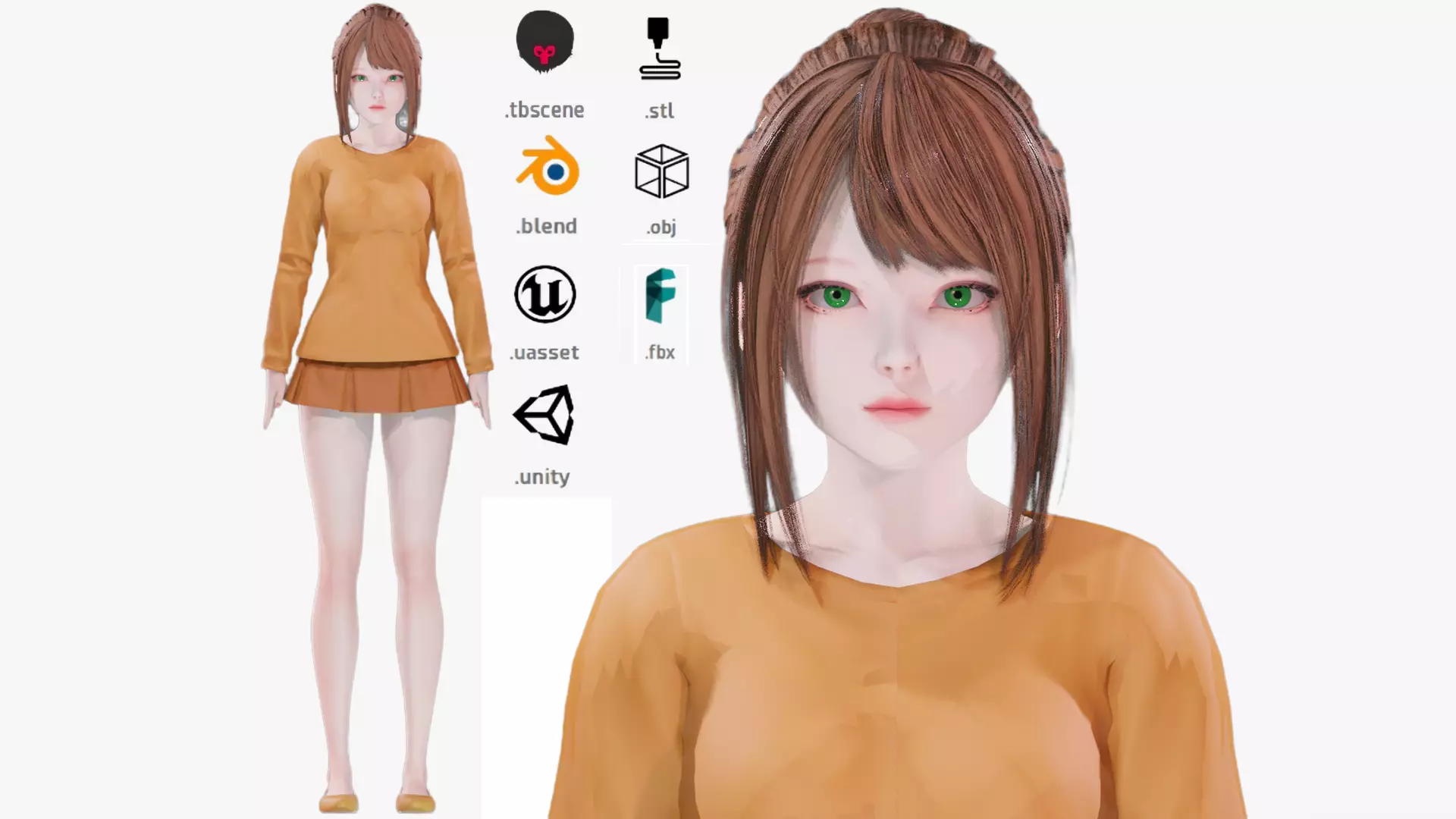 Casual clothes 0017 - Rig - Unreal - Unity - Blender - Animated Low-poly 3D model