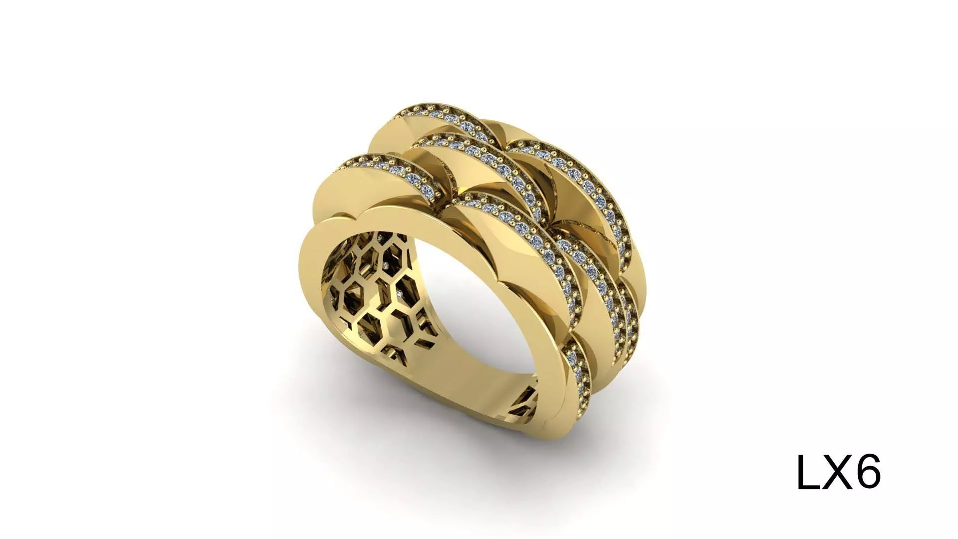Attractive gold ring 3D print model