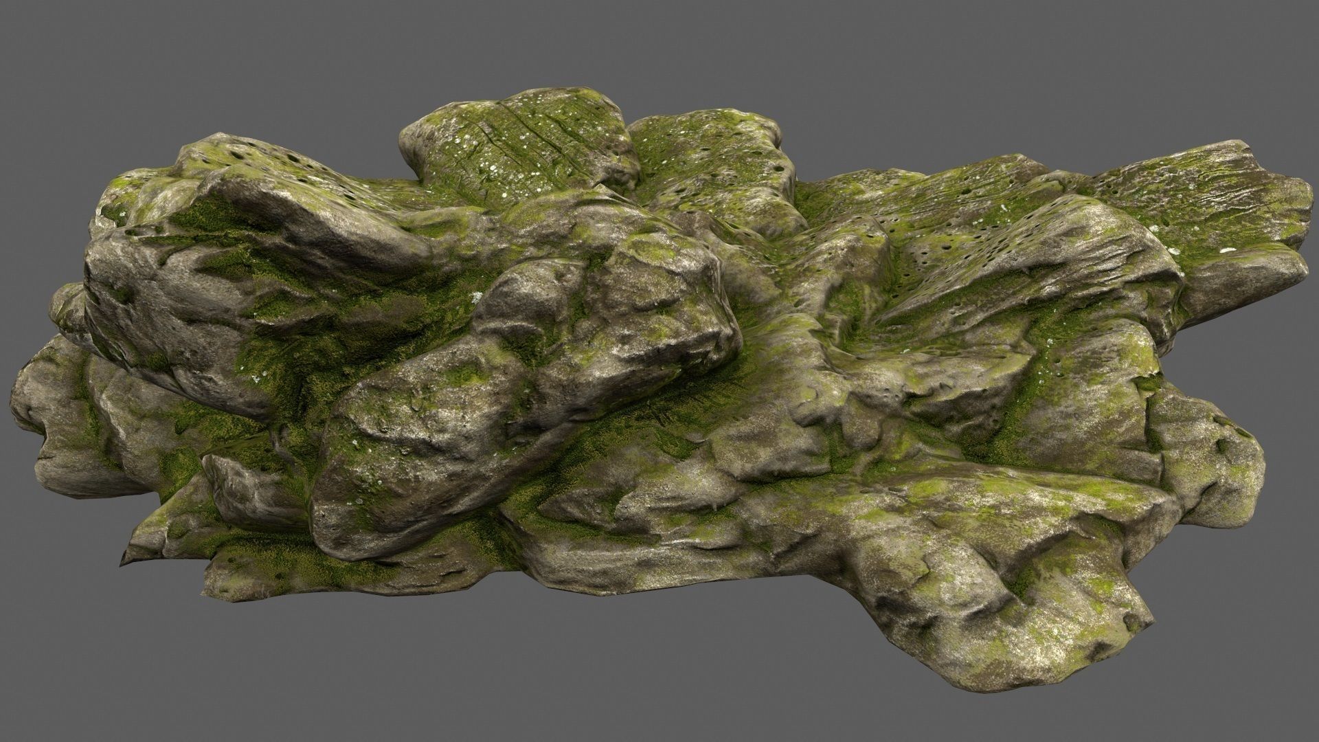 Rocks with moss on top Low-poly 3D model_13