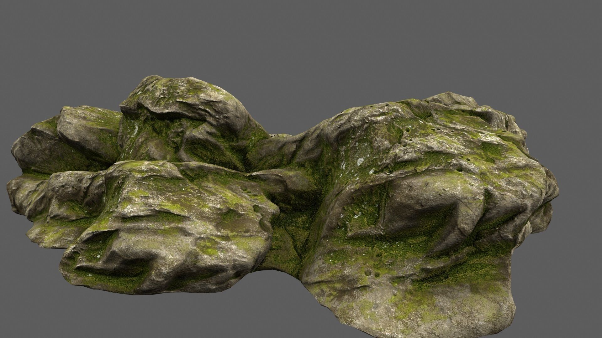 Rocks with moss on top Low-poly 3D model_10