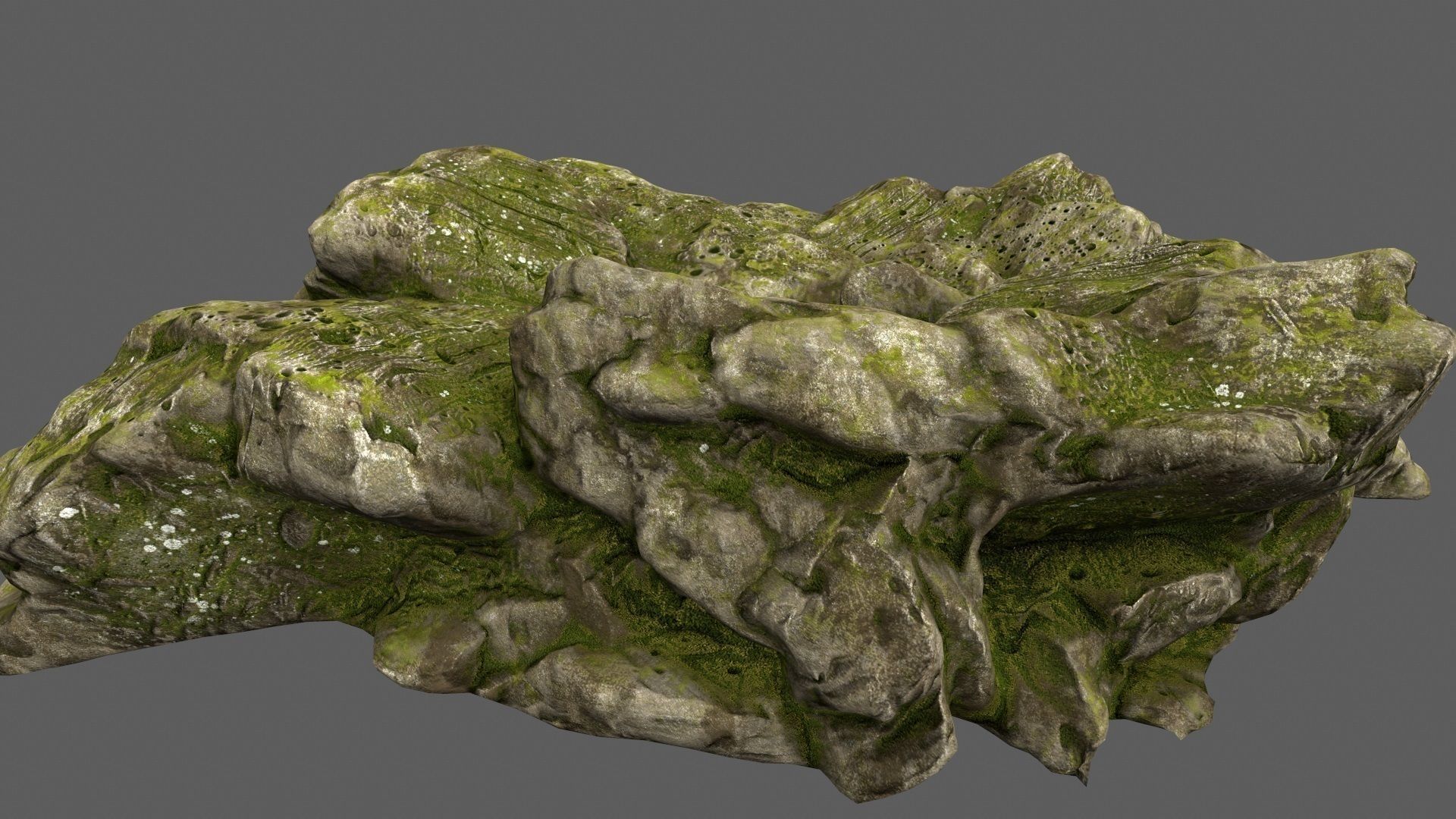 Rocks with moss on top Low-poly 3D model_9