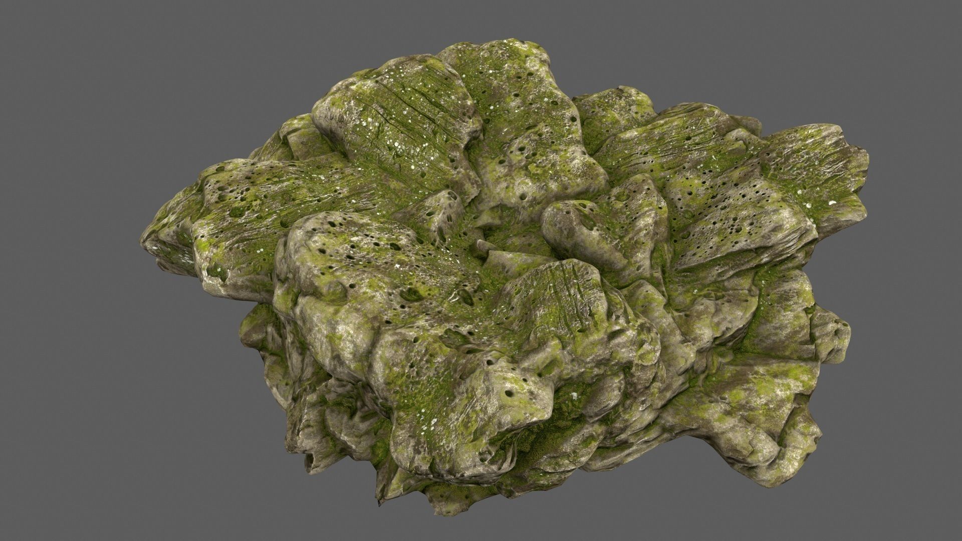 Rocks with moss on top Low-poly 3D model_14