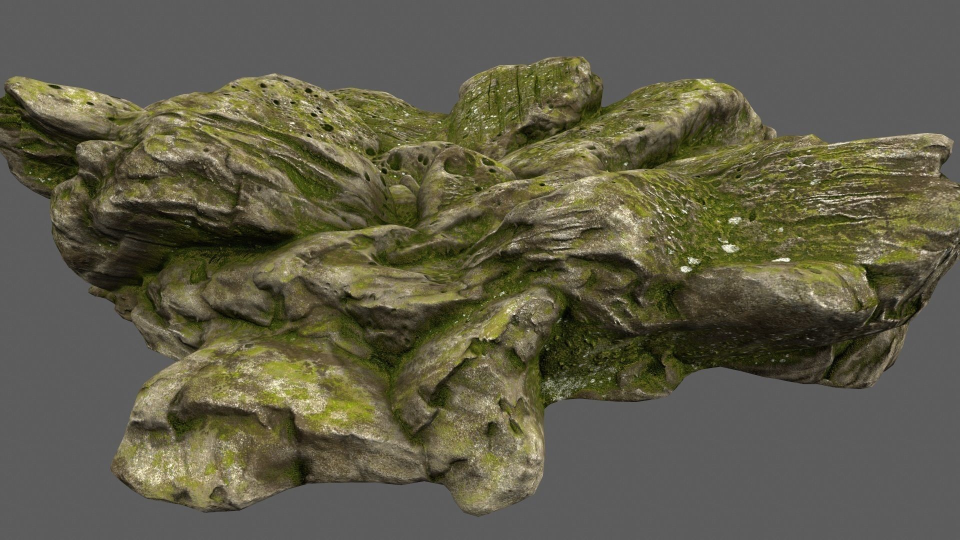 Rocks with moss on top Low-poly 3D model_7