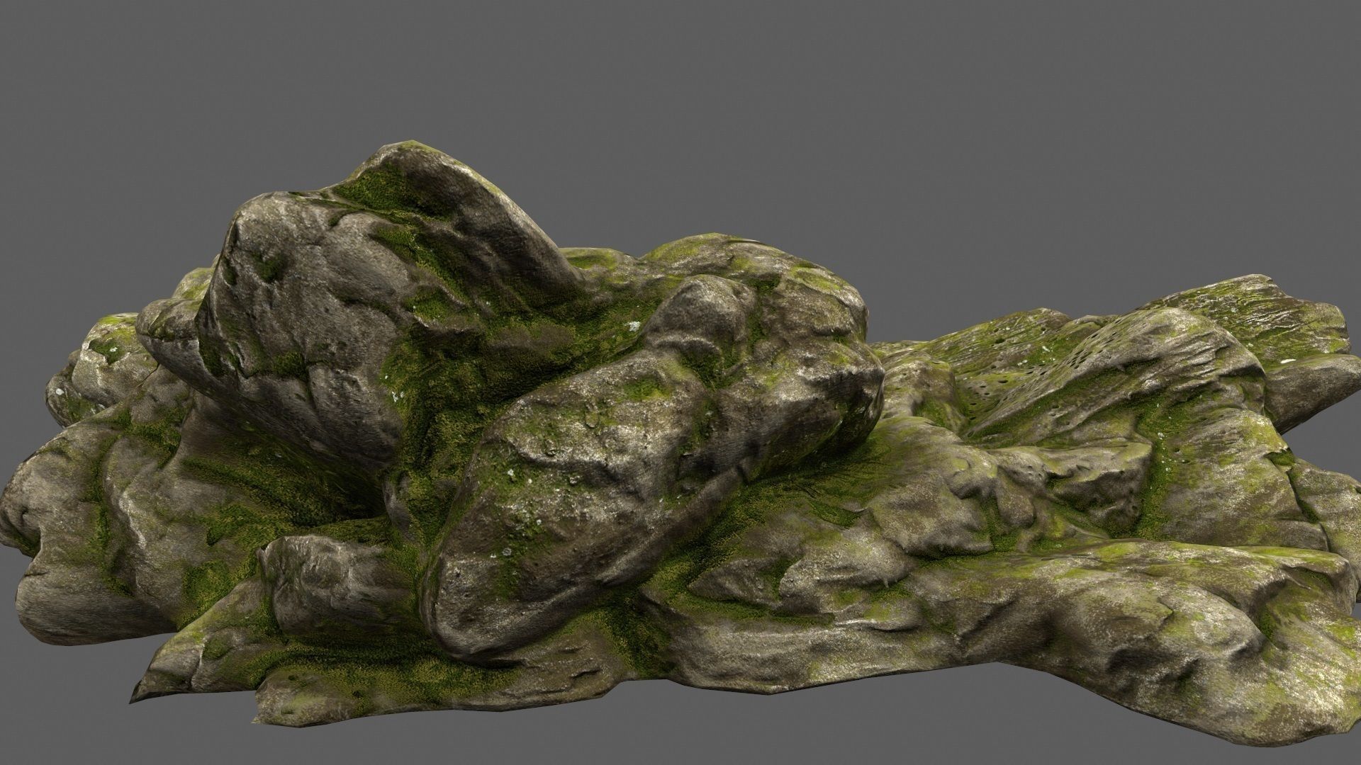 Rocks with moss on top Low-poly 3D model_11
