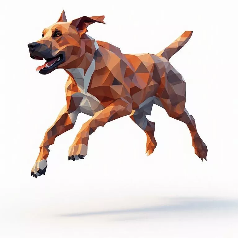 Running Low Poly Dog 3D Model - Geometric Animal Asset 3D print model