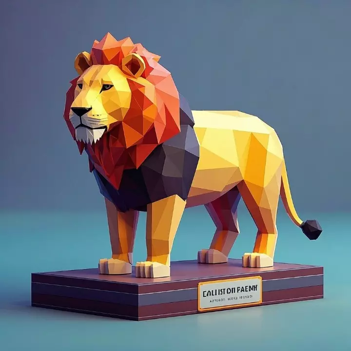 4462 Color Low Poly Roaring Lion art STL DND ARTE 3D 3D print model