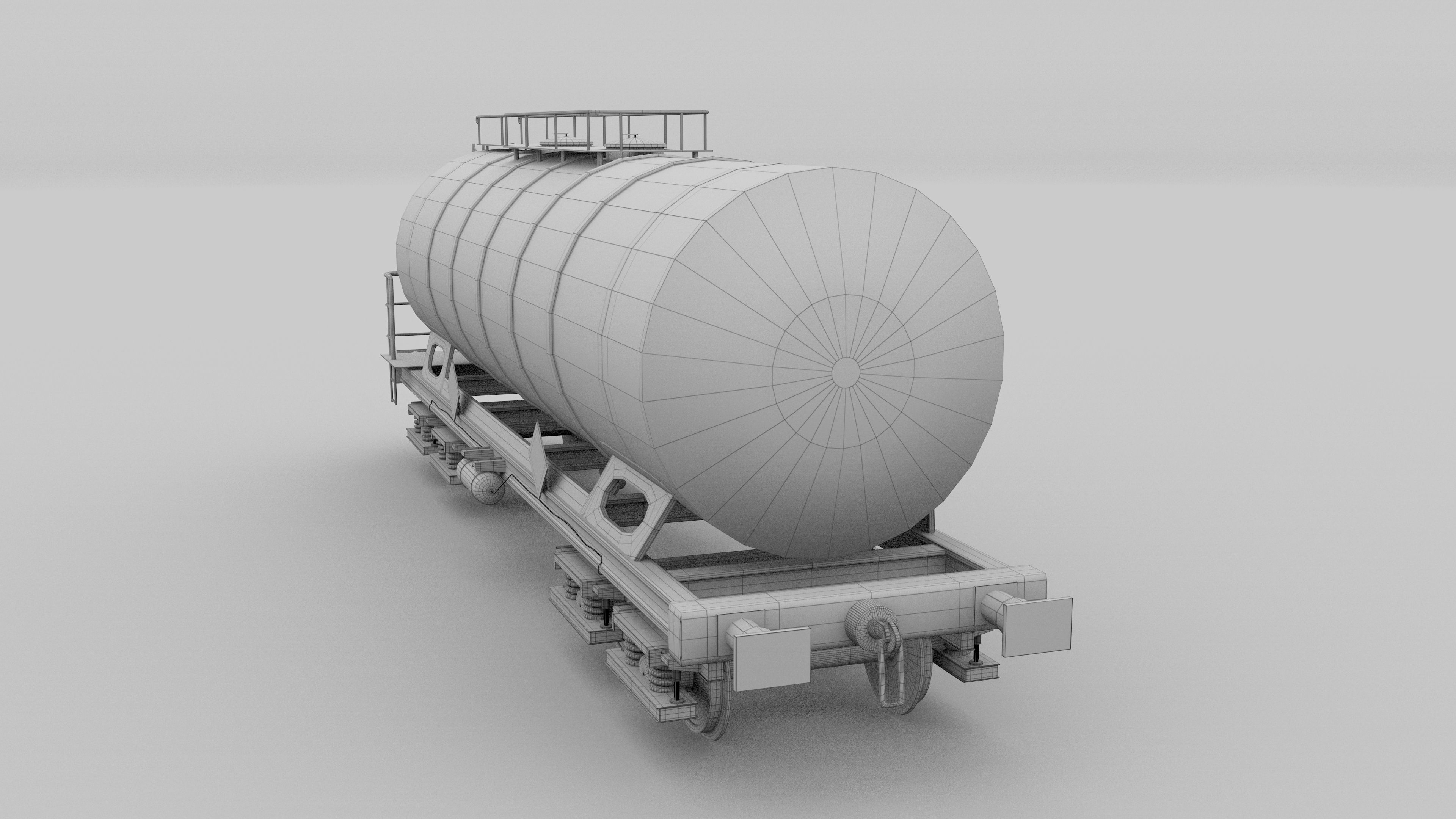 Train tanker car 3D model_14
