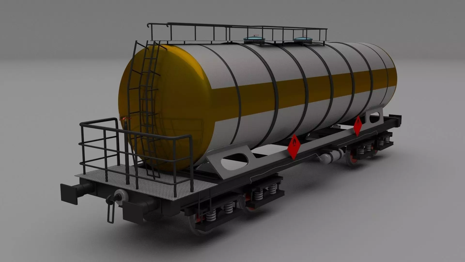Train tanker car 3D model_0