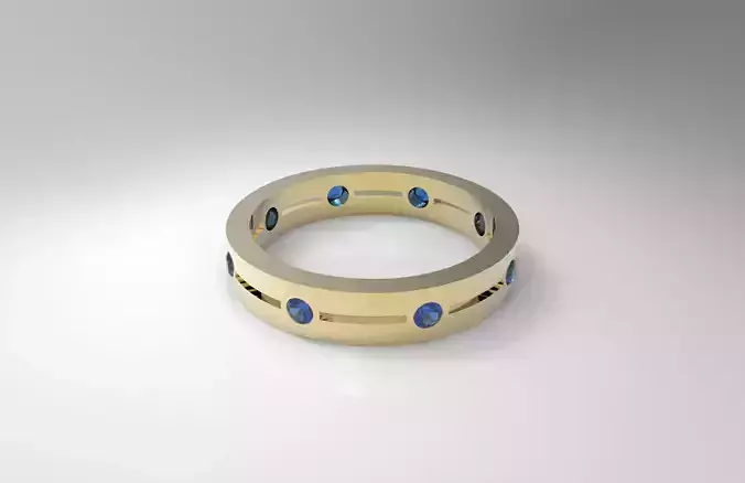 Solid Ring with Gems and Spaces