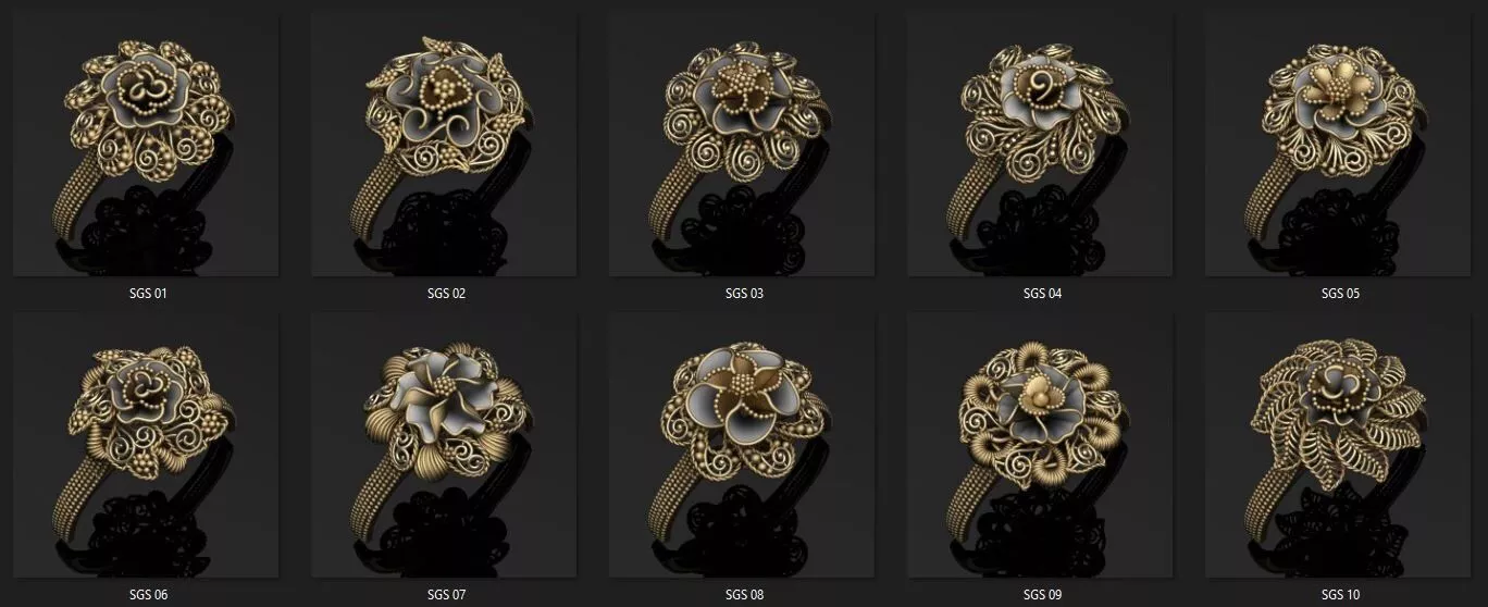 NEW LIGHT-WEIGHT RINGS SGS-01 TO 20 3D print model