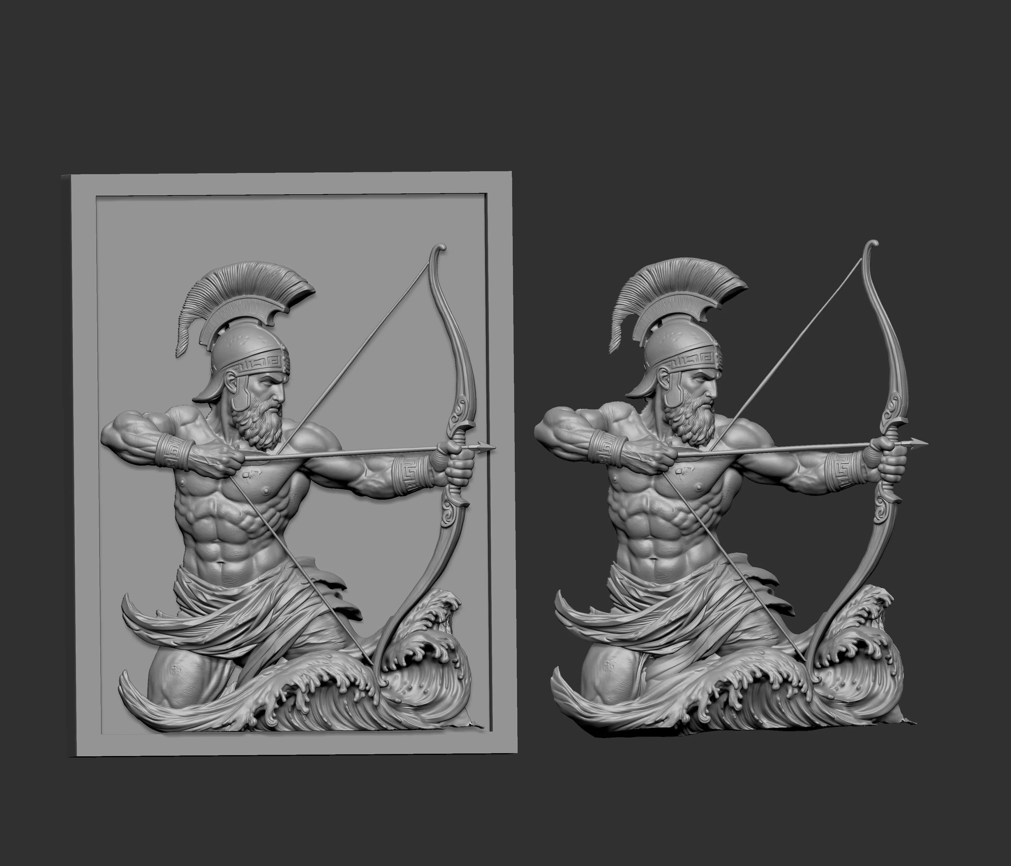 3D sculpture depicts Apollo the Greek god of archery 3D print model