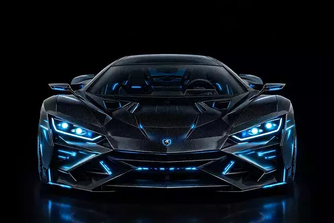 SciFi Futuristic Sports Car High Detail 3D Model PBR GameReady