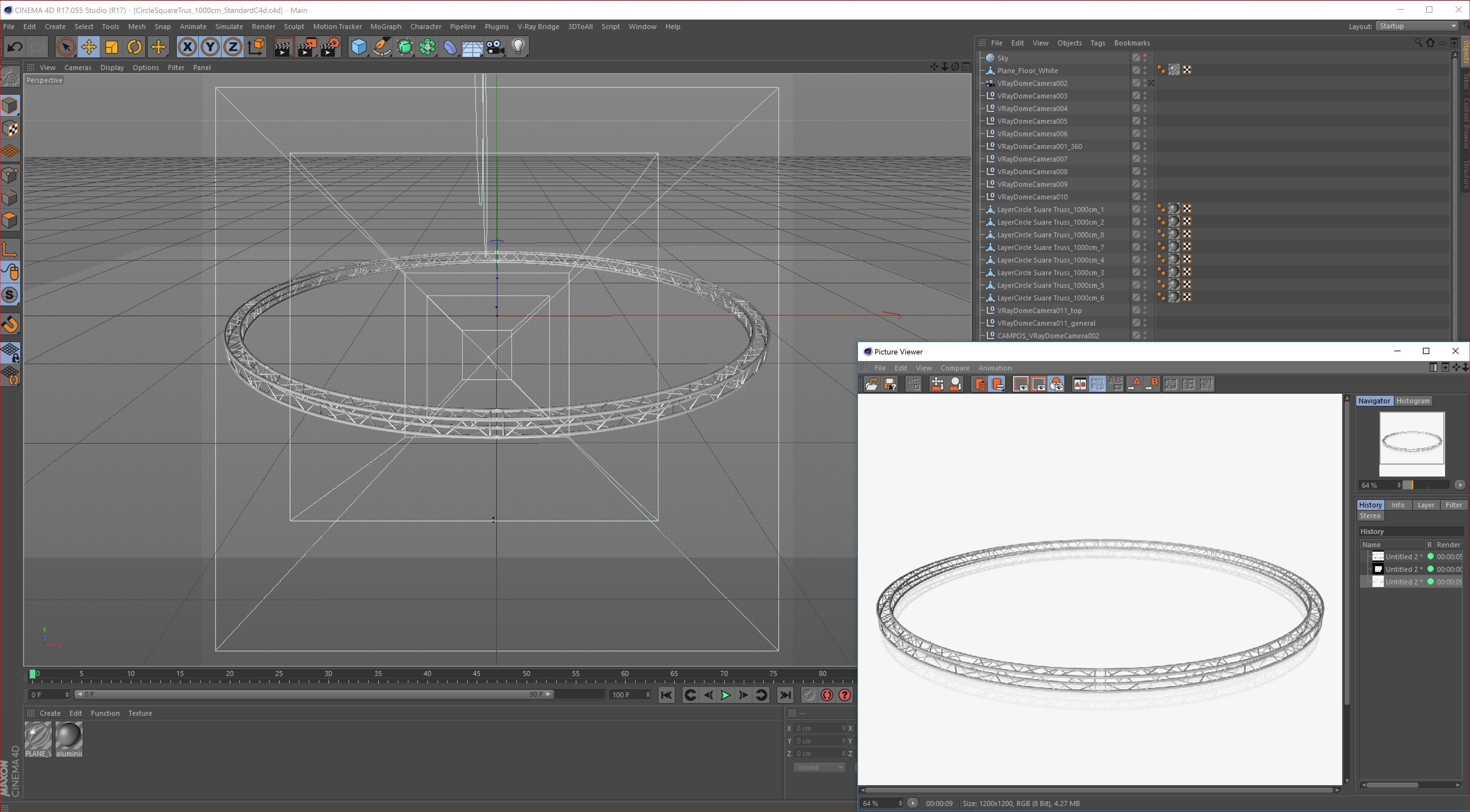 Circle Square Truss - Full diameter 1000cm 3D model_14