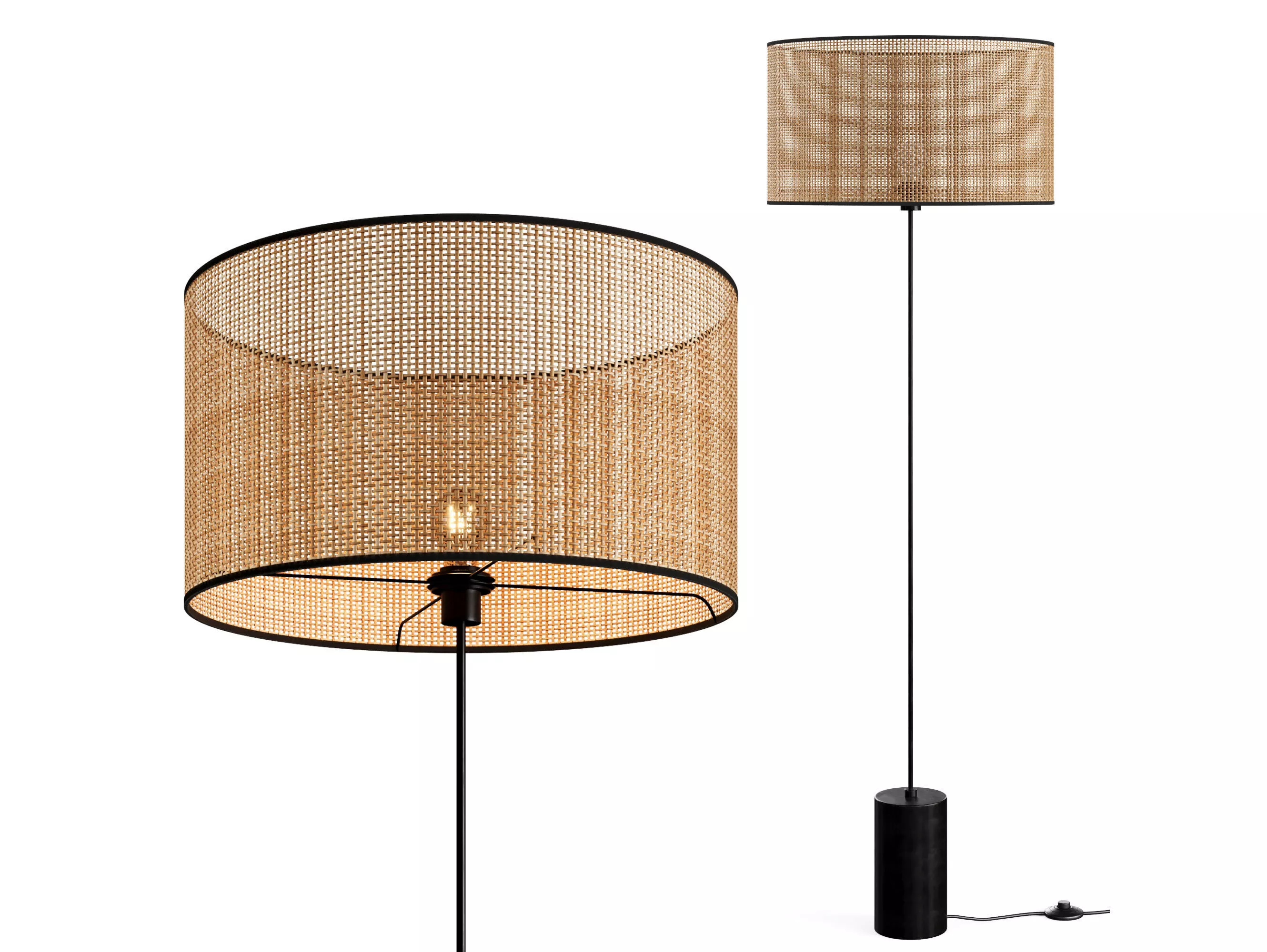 Cara Rattan Floor Lamp by Laredout 3D model