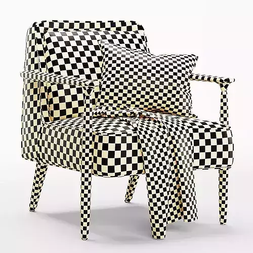 Strickland Show Wood Armchair 3D model 5